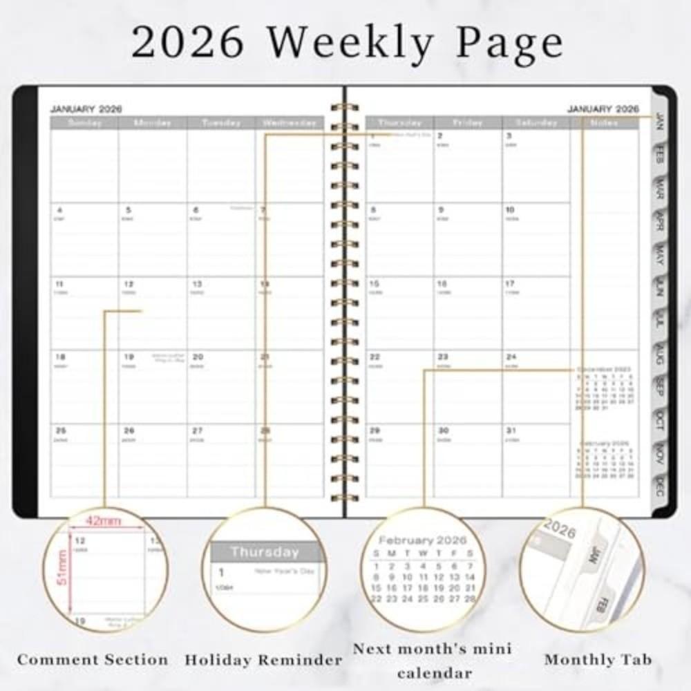 Portable Weekly Planner A4 College Organizer Notebook Monthly Planner  College Use