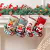 4pcs Santa Snowman Reindeer Bag Christmas Stockings Toys Bag New Year Party Gift Bags Cotton Linen Decorations Cartoon Candy