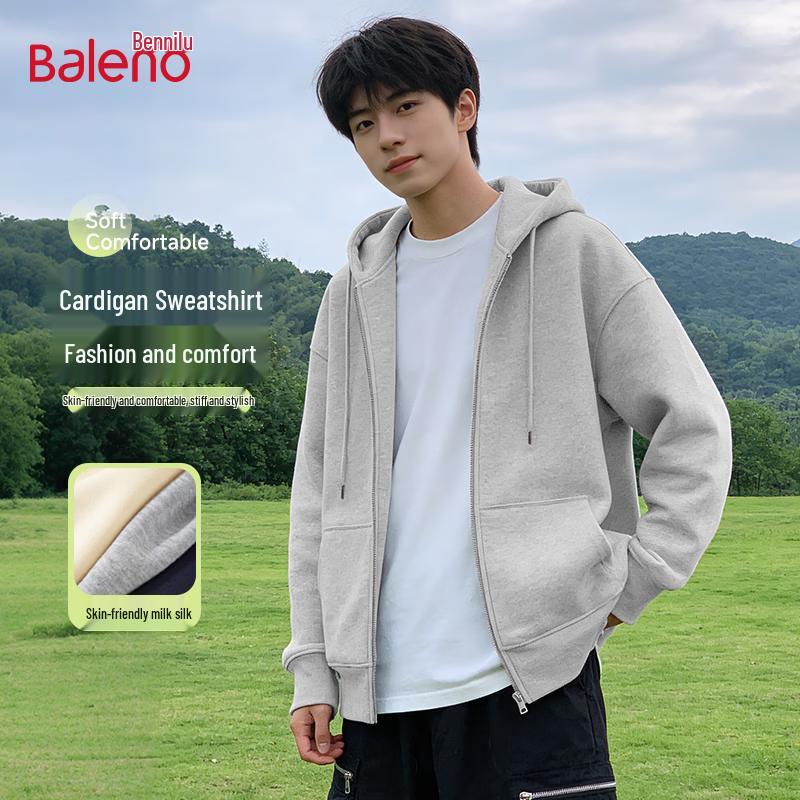 Baleno Men's Casual Hooded Zip-Up Sweatshirt