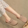 Fashion Shevalues New Suede Women's Clogs Concise Flat Bottom Summer Slides Leisure Female Sandals Women's Mules With Adjustable Buckle