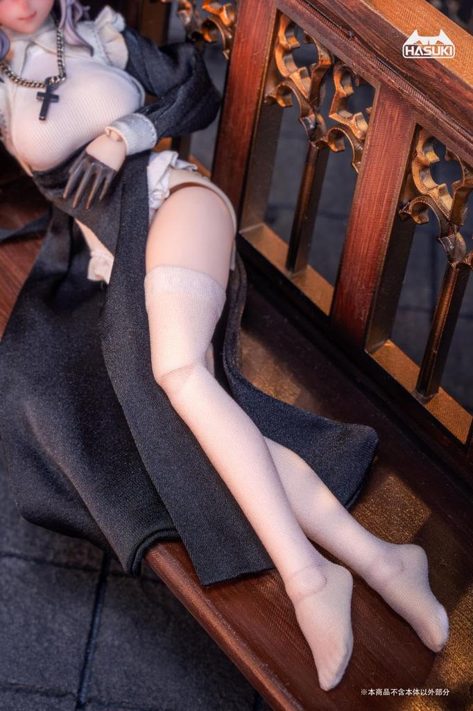 [TOYBARJAPAN] 1/12 Scale Action Figure HASUKI CS017A Sectional Beauty Nun Clothes and Stockings Set (Body, Head, and Shoes Not Included)