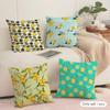 Lemon Pattern Cushion Cover Soft Short Plush Pillow Cover Smooth Cozy Texture Aesthetic Cushion Case Home Decor