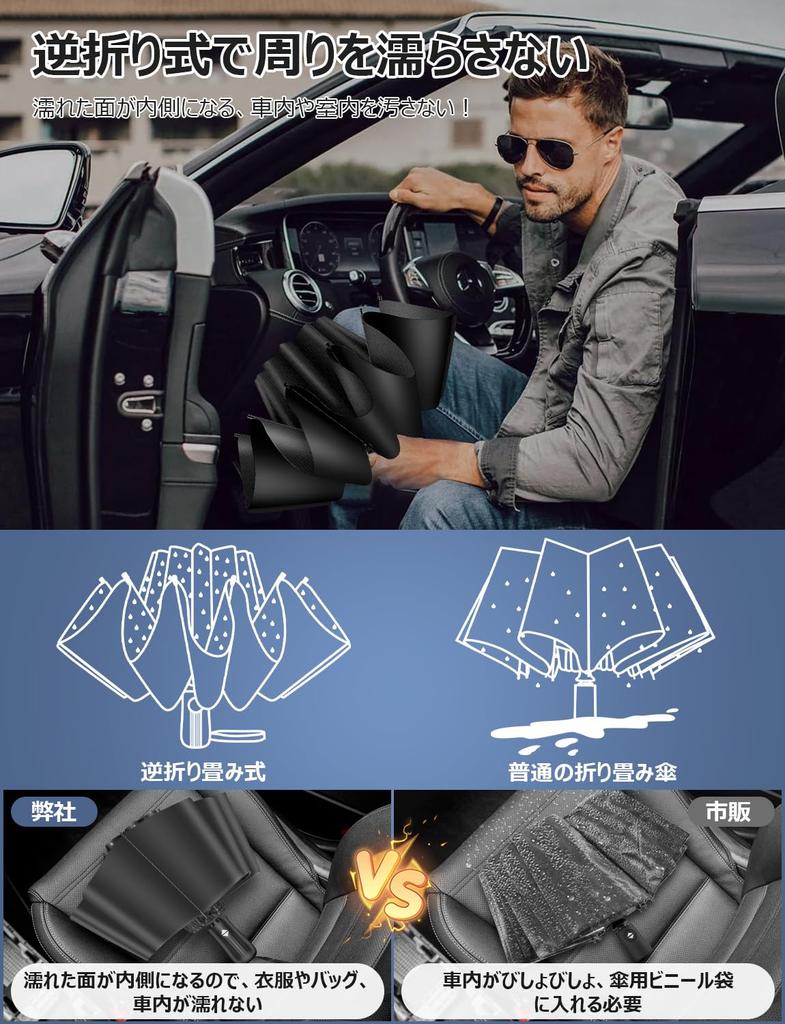 Masterpiece Reinforced 12 Ribs Reverse Folding Umbrella with Automatic Reverse Super Water Extra Folding Suitable for Sun and Rainy Season Typhoon UV