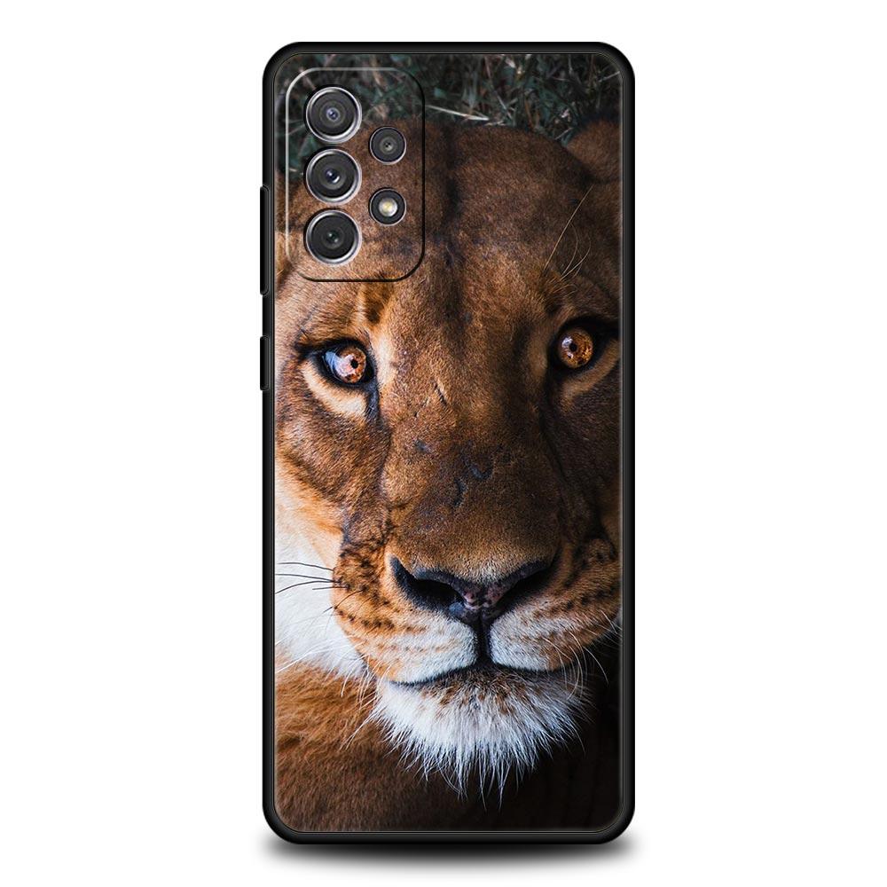 Phone Case For Samsung Galaxy A15 A13 A51 A71 A41 A31 A21S A03S A05 A35 A32 A55 A23 A25 A33 A53 A73 5G Lion Alpha Male Cub Cover