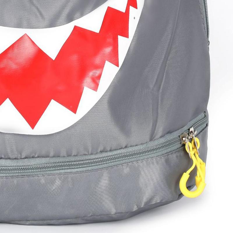 Swim Bag Backpack Dry Wet Separated Swimming Bag Portable Waterproof with Zipper Beach Bag Grey