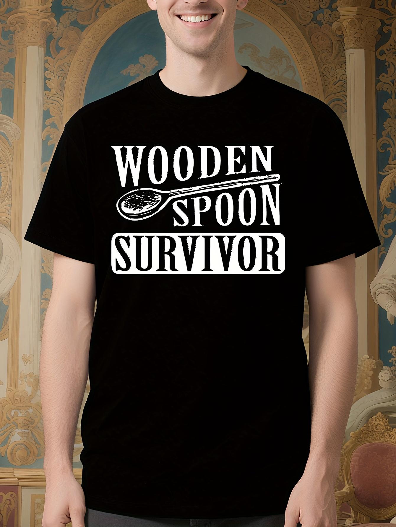Funny Chef Graphic Tshirt - Wooden Spoon Survivor Design ... S