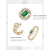 Vintage luxury emerald cluster zircon high-end bracelet - antique style bangle