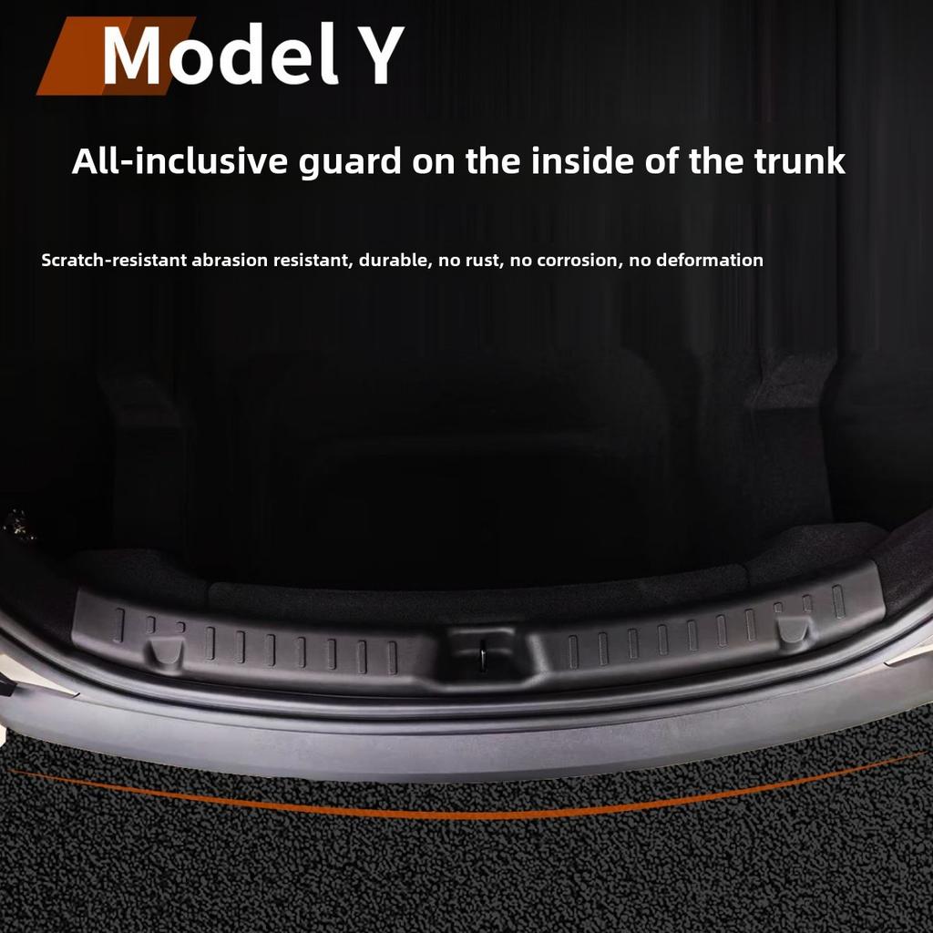 For Tesla Model Y Juniper 2025 Trunk Threshold Strip TPE Mats Sill Guard Rear Cargo Anti Scratch Protector Interior Accessories