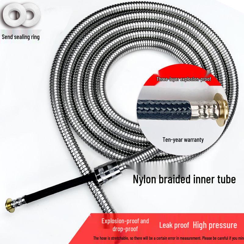Universal 304 Stainless Steel Shower Hose for Bathroom Water Heaters