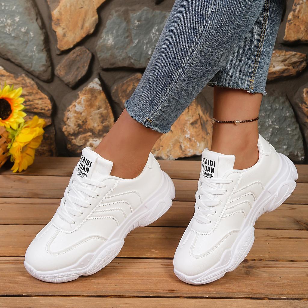 Women's Casual Dad Sneakers Comfortable Chunky Platform Running Shoes Non-Slip Lace-Up Breathable Walking Shoes for Women Workout Tennis Sneakers