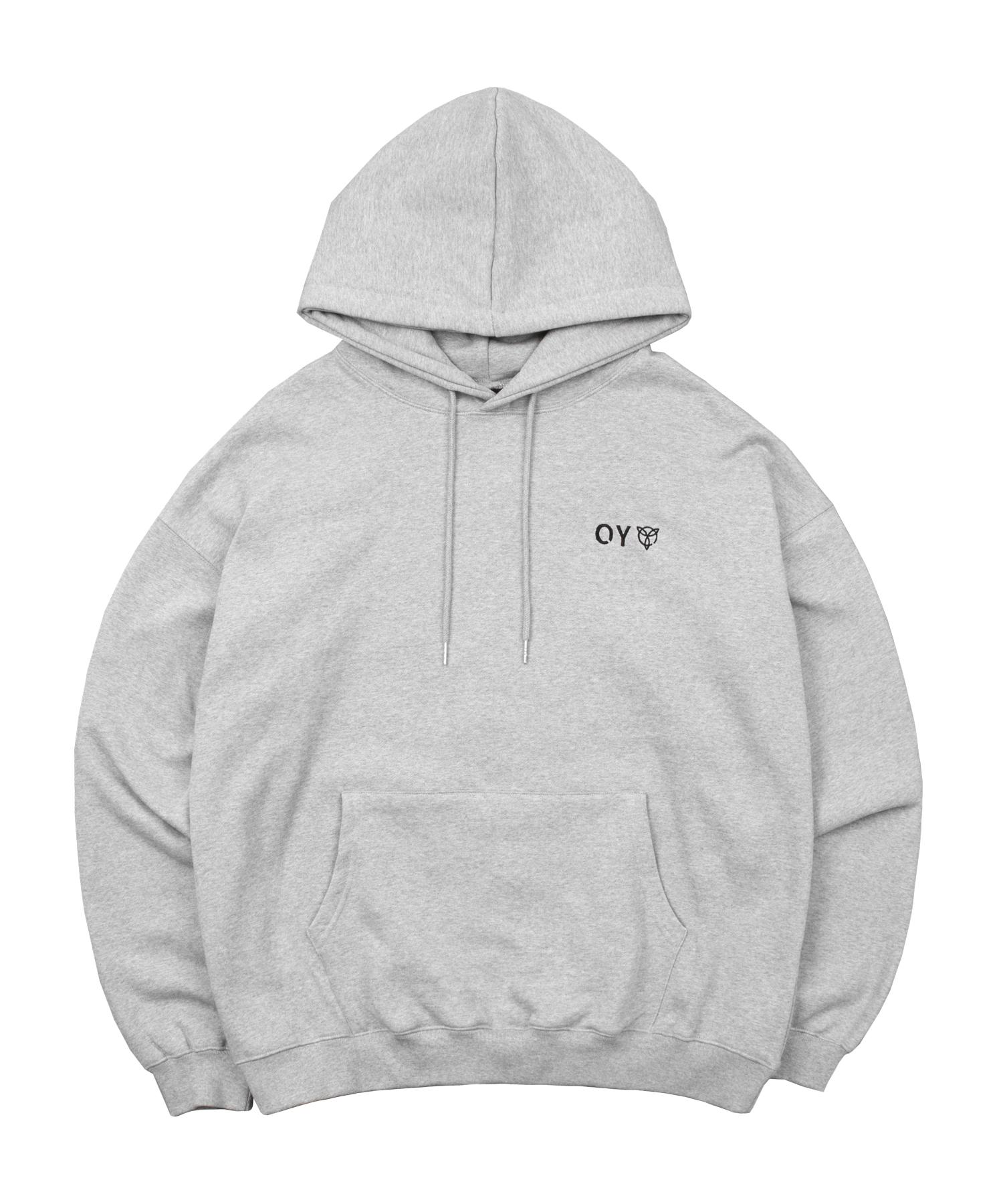 Oy Layered Cutting Logo Hoodie - Grey Gray/1Size