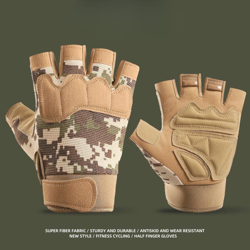 Tactical Half-finger Gloves Military Fans Men and Women Outdoor Sports Mountaineering and Cycling Training Field Anti Slip Performance Fitness Gloves