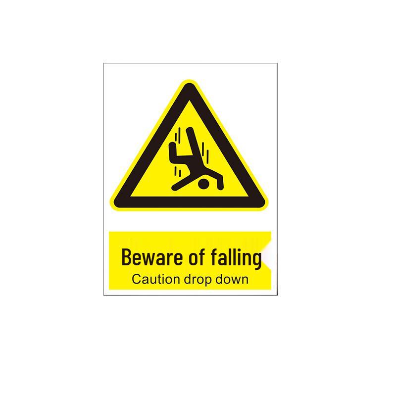 Caution Falling Safety Warning Sign Standard