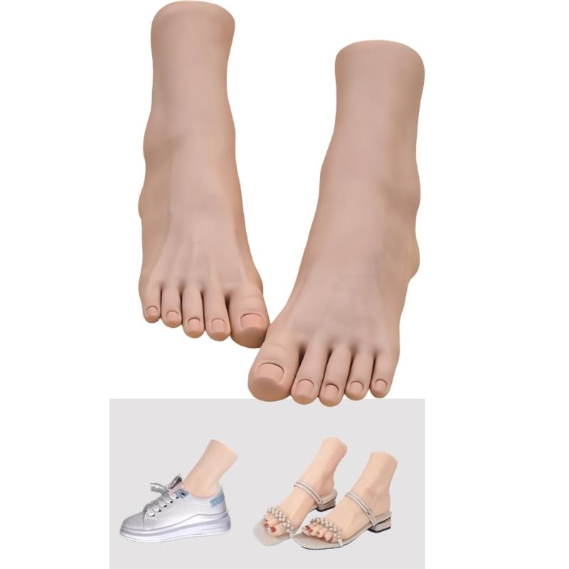 2 ks Flexibilní Manekýny Falešných Noha S Detaily Ideální Pro Displej Ponožek Sandálů Procvičování Nehtů Umělecké Projekty