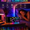Dedicated To LED Electronic Alarm Clock RGB Color Screen Multi-function Silent Student Office Worker Bedside Desktop Clock