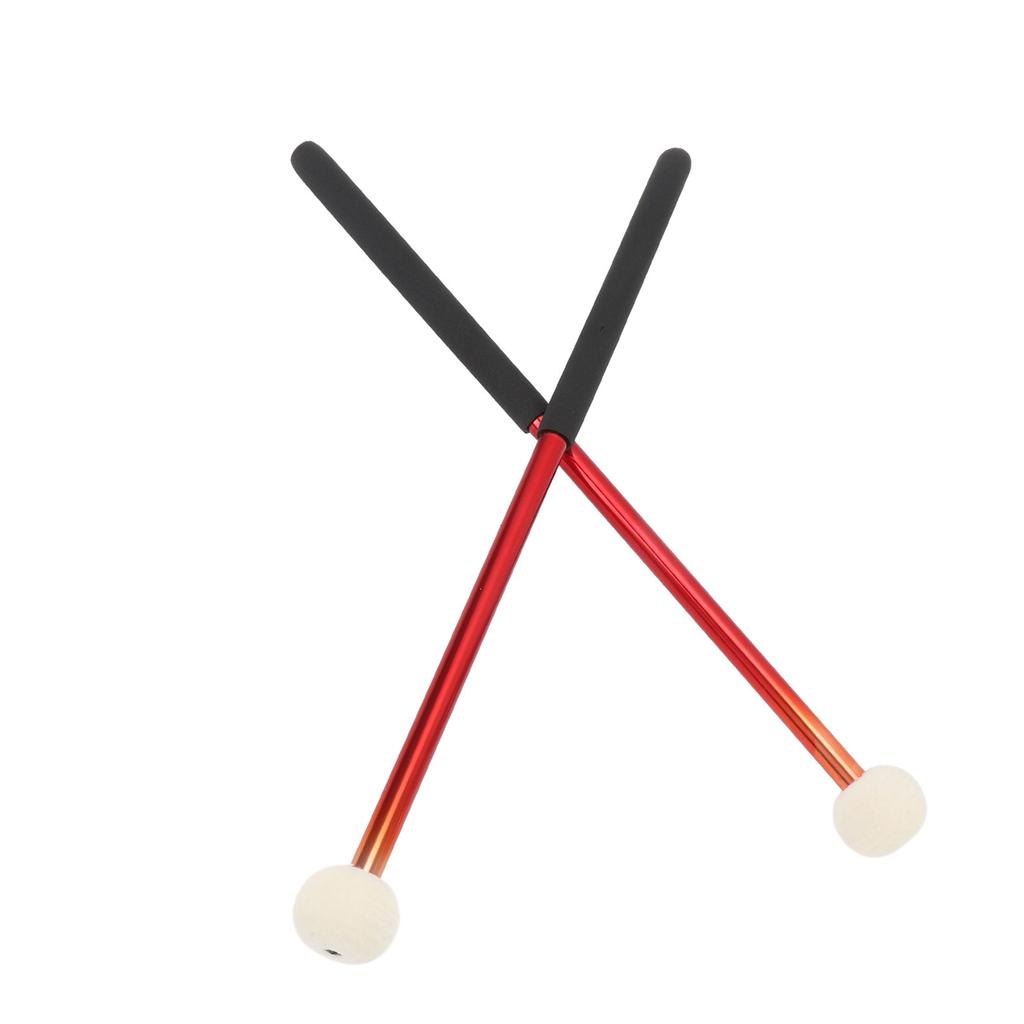 2 Pcs Timpani Mallet Soft Wool Felt Head Anti Slip Rubber Handle Alloy Percussion Stick