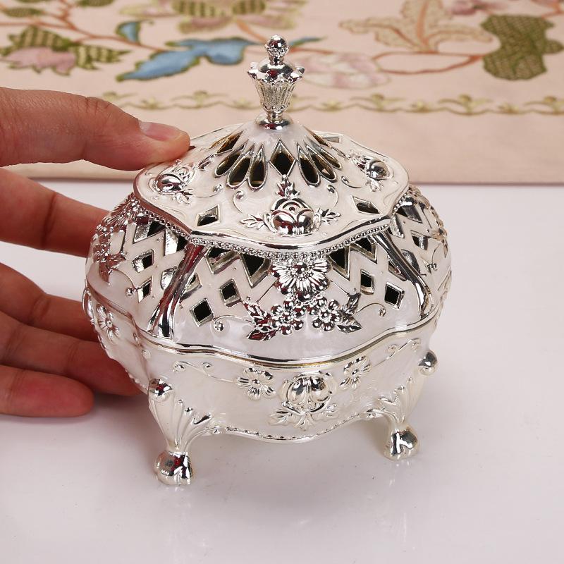 Incense Burner Metal Household Indoor Agarwood Incense Mixed with Incense Antique European Ornaments Pan Incense Stove Creative Calming Large