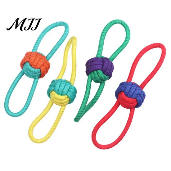 Portable Rope Toys for Travel Woven Braided Dog Toy, Durable Cotton Knotted Chew Aggressive Interactive Tug-of-War Ring Pet Toy Indoor And Outdoor