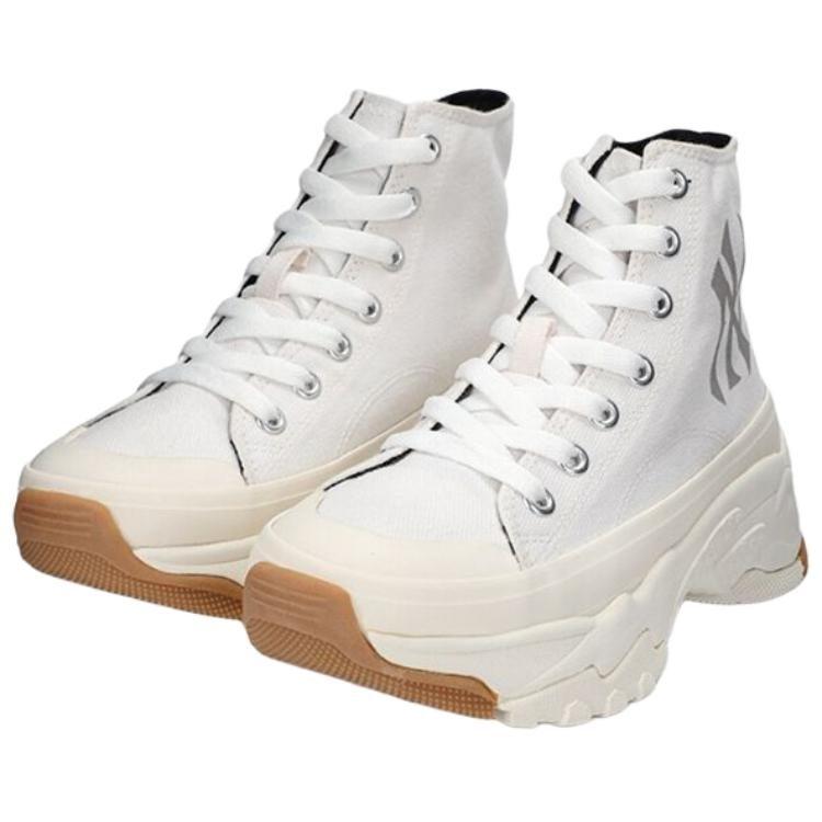 MLB Chunky High Lace Up Slip Resistant Abrasion Resistant High Top Canvas Shoes Unisex White 32SHU1111-50I