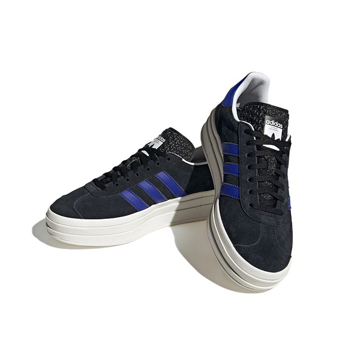 Adidas  Gazelle Bold Black Lucid Blue Women Sneakers Core-Black Gold-Metallic HQ4408