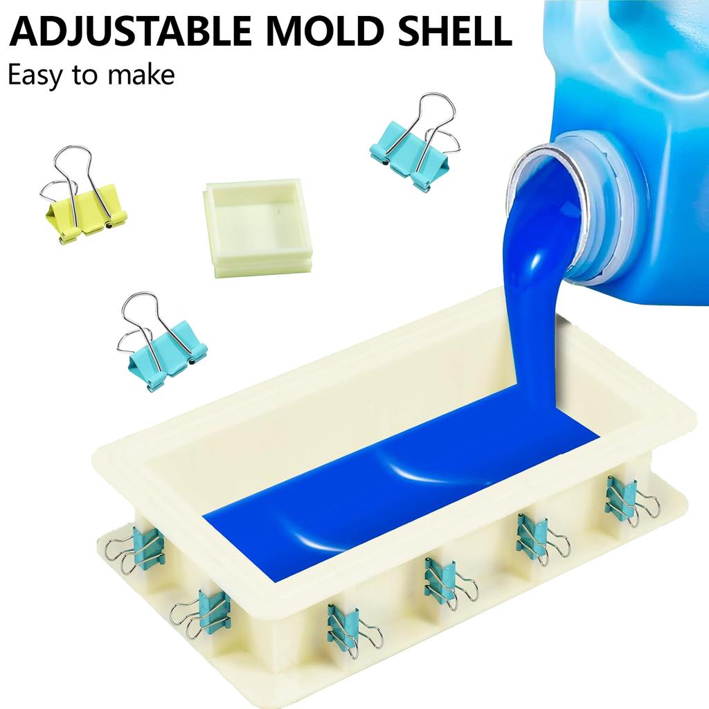 Multipurpose Resins Casting Mold Housing Customizable Size Frames for Soap and Candle Making Kits with Binders Clip