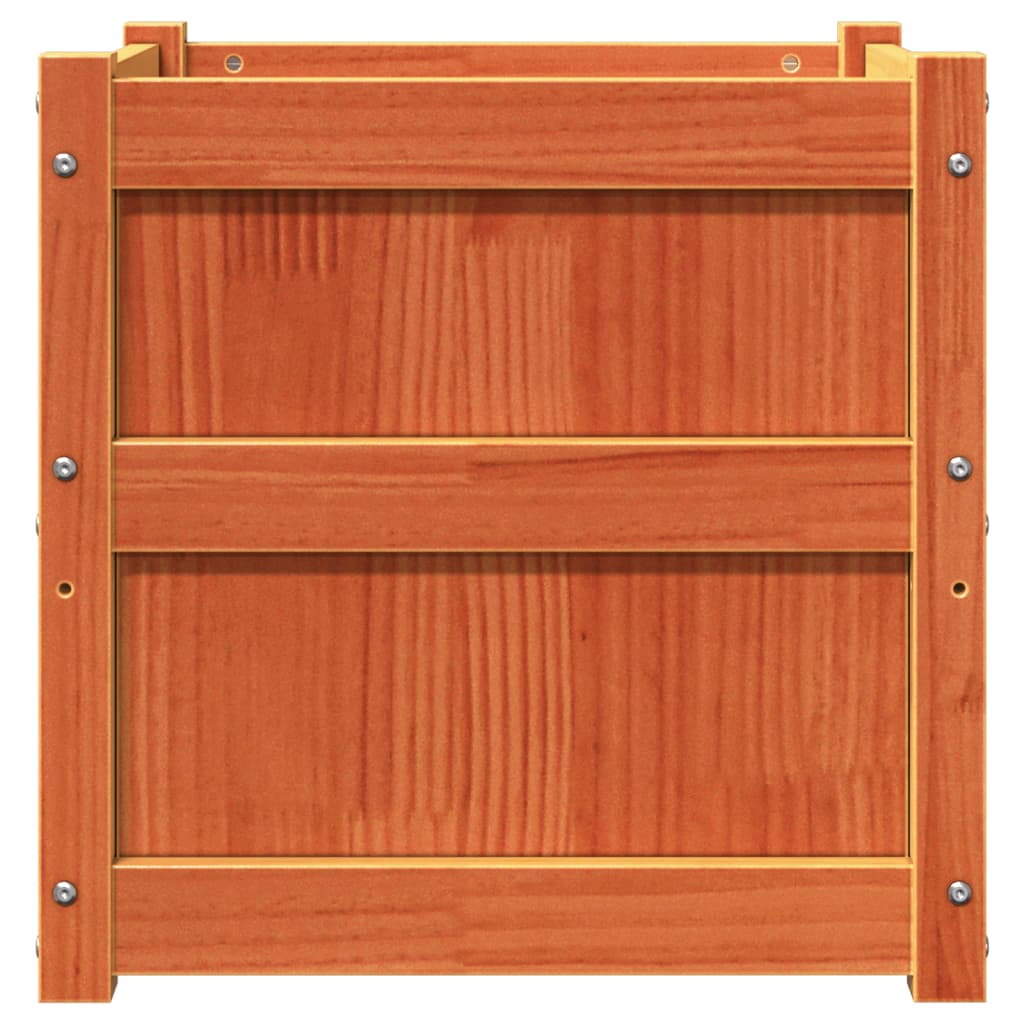 Planters 2 pcs Wax Brown Solid Pine Wood