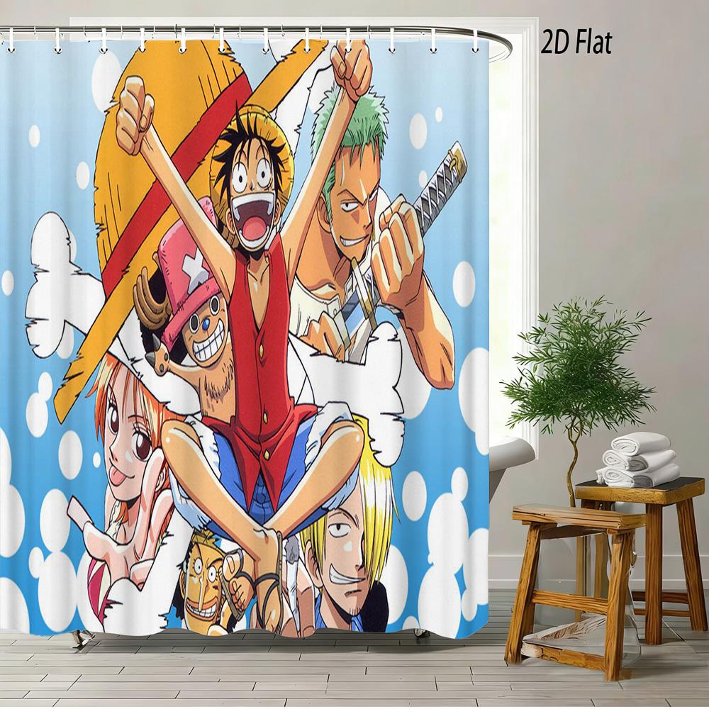 Pokmon Sword And Shield Bede & Allister With Chansey & Gengar Playful Prank Scene 2D Print Waterproof Shower Curtain, Clean Whi