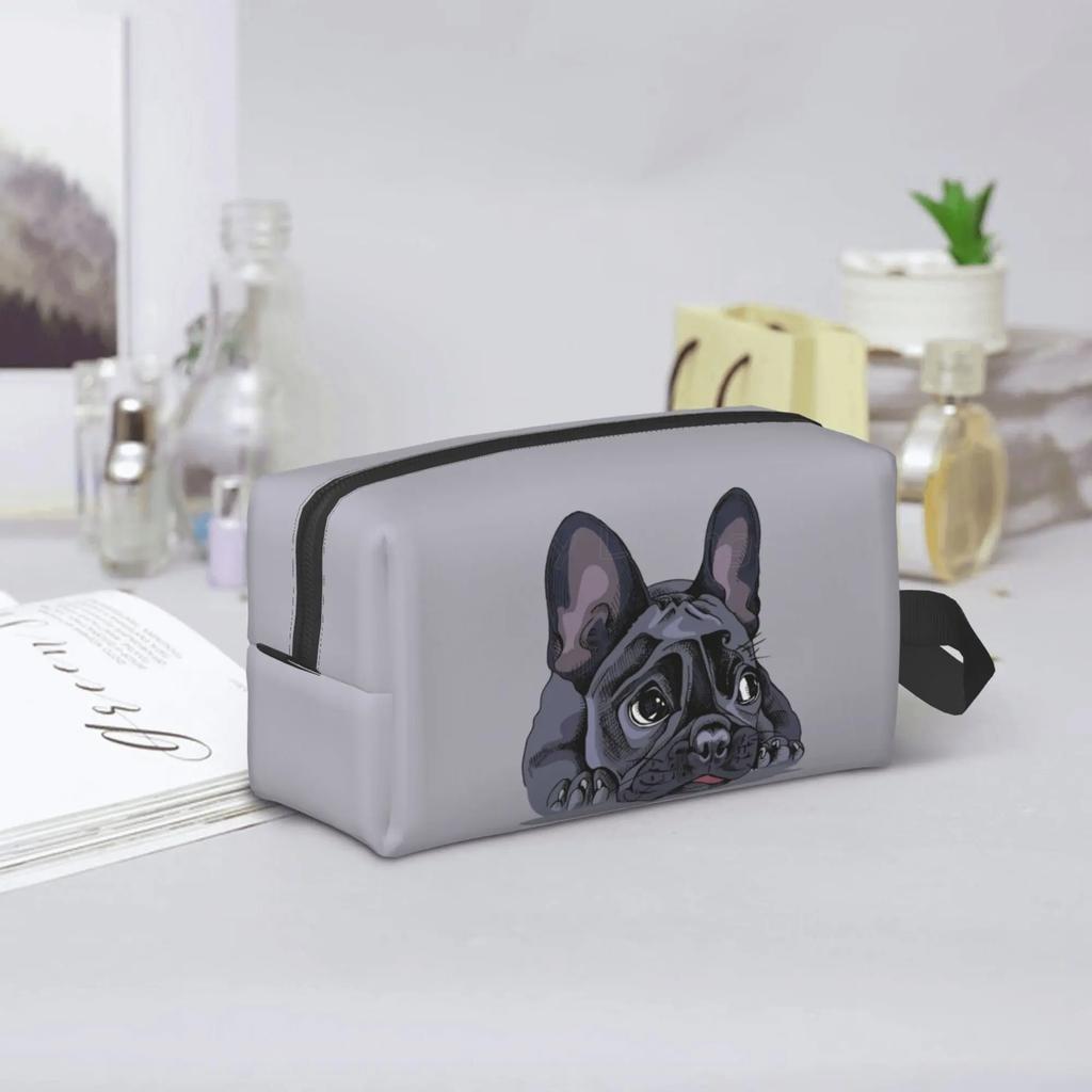 Cute French Bulldog Art Travel Storage Bags Portable Large Capacity Cosmetic Bag for Men Women Multifunctional Makeup Bag