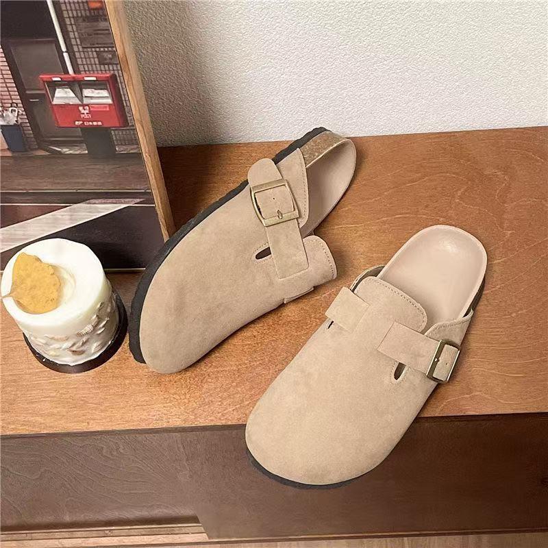 

Тапочки женские летние для улицы новые Boken мягкая подошва один педаль толстая подошва полушлепки ленивые 40 хаки