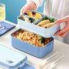 Microwavable 2 Layer Picnic Lunch Box Separated Food Storage Box Portable Food Container  Adult