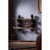 Handicraftviet Wand Display Stand Wall Mount, Handmade Carved Wooden Holder Wands 3 Tiered for Collection, Black (3 slot wand stand)