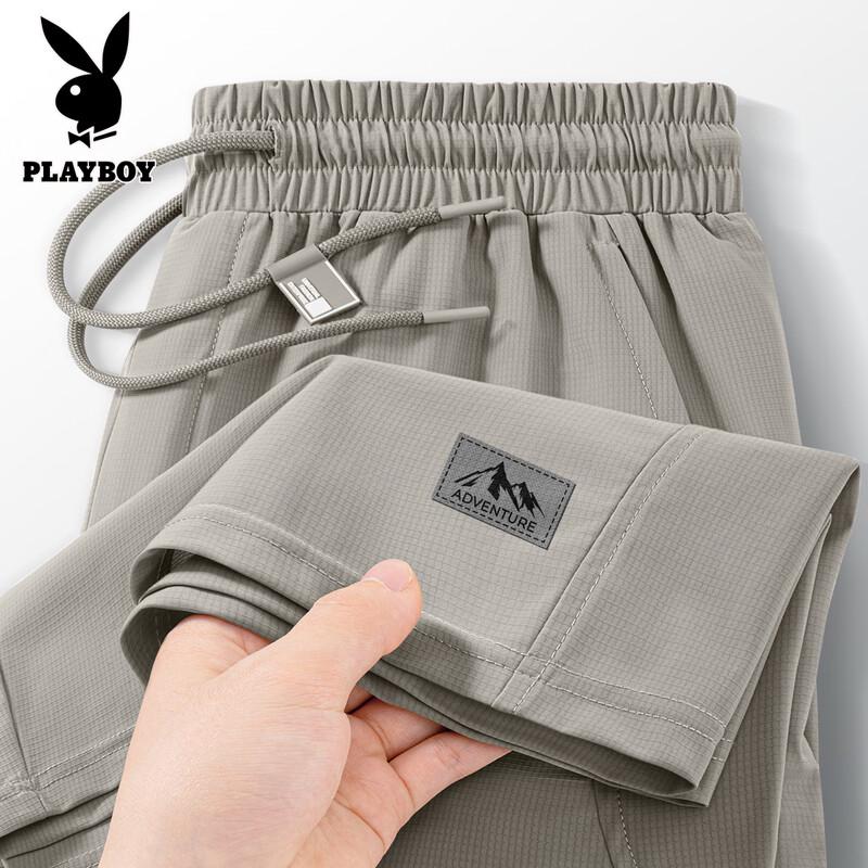 PLAYBOY Men s Quick-Dry Summer Casual Shorts L
