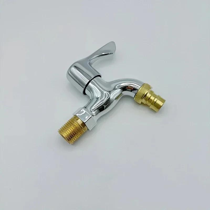 1pcs Washer Faucets 1/2" Male Wall Mounted Garden Balcony Water Tap Plastic Water Hose Quick Connector Single Cooled Faucet