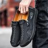 Handgenähte weiche Lederschuhe für Herren, bequeme Loafer, lässige Fahrschuhe, Mokassins, flache Schuhe für Herren