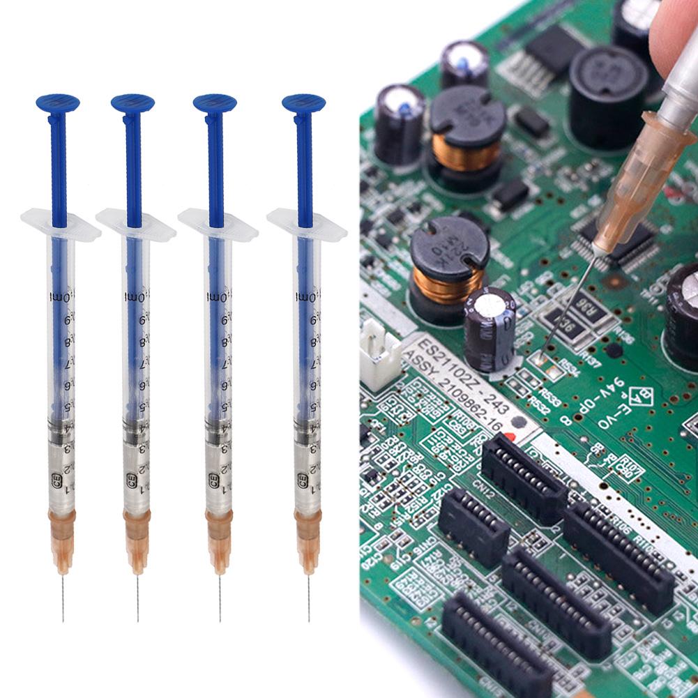 4Pcs Silver Conductive Paint Glue Heat Curing Wire Paste Adhesive Repair Application 0.3ml