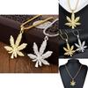Stylish European And American Hip Hop Necklace With Alloy Maple Leaf Pendant For Men
