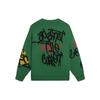 Li-Ning Cf Mars Letter Jacquard Graffiti Effect Crew Neck Long Sleeve Sweater Unisex Sweater Leaf-Green AMBS187-2