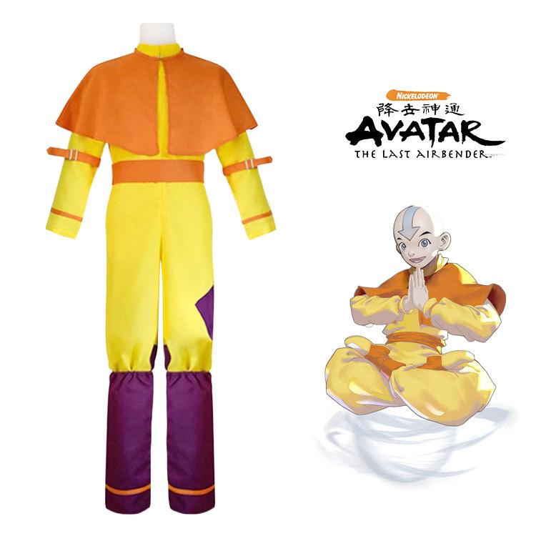 

Anime Avatar The Last Airbender Katara Fire Nation Aang Cosplay Costume Adult Women Halloween Carnival High Quality Clothes XXXL бежевый