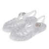 Sandali da Bambina in PVC Glitterato Gelatina Chiusura a Fibbia Scarpe Estive da Spiaggia Retro Intrecciate Traforate per Bambini Piccoli