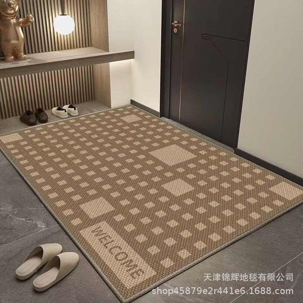 Entry Door Porch Ring Fleece Floor Mat, Advanced Sense Of Entering The Door, Dirt-Resistant And Easy To Take Care Of, Non-Slip Can Be Cut