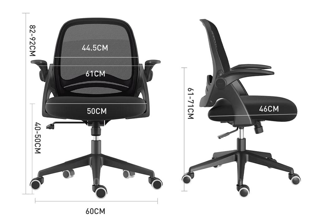 Hbada Office Desk Computer Compact Work Approximately 105 Degree PC Office 360 Degree Seat Reinforced Nylon Resin Mesh Home Work J323 Black Chair,