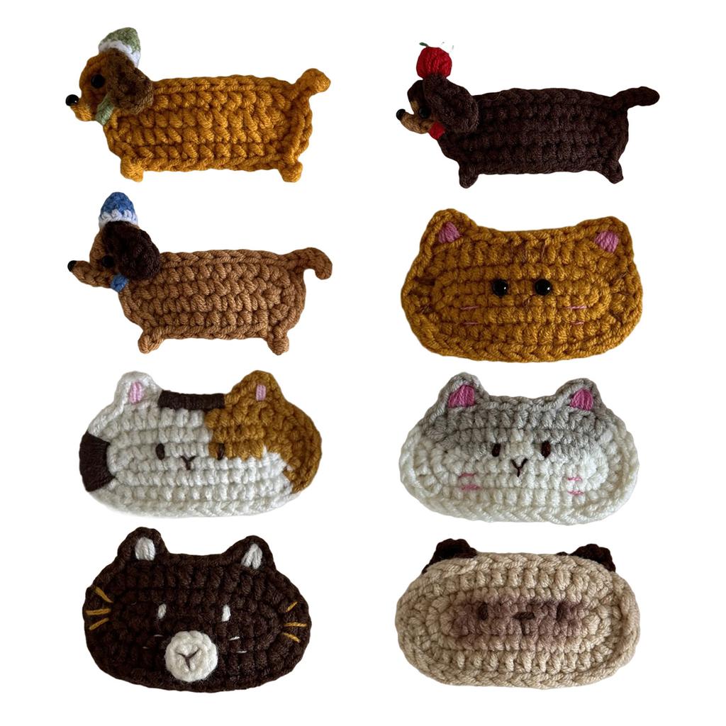 1PC Yarn Knitted Hair Clips with Dog and Cat Designs Fashion Hair Accesories for Everyday Wear or Special Occasions