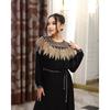 Vintage Court Style Autumn Heavy Industry Sequined Embroidered Long Pleated Bubble Sleeve Dress Women's Pleated Skirt