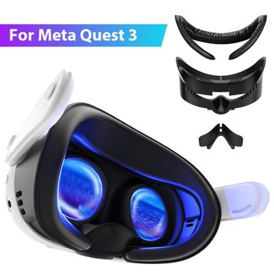Interfaz facial reemplazable para el casco de realidad virtual Meta Quest 3, almohadilla nasal de espuma de cuero, cubierta facial para accesorios Meta Quest 3