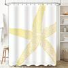 Handmade Starfish Design Waterproof Bathroom Curtain Yellow White Home Decoration Shower Curtain for Kids Bathtub