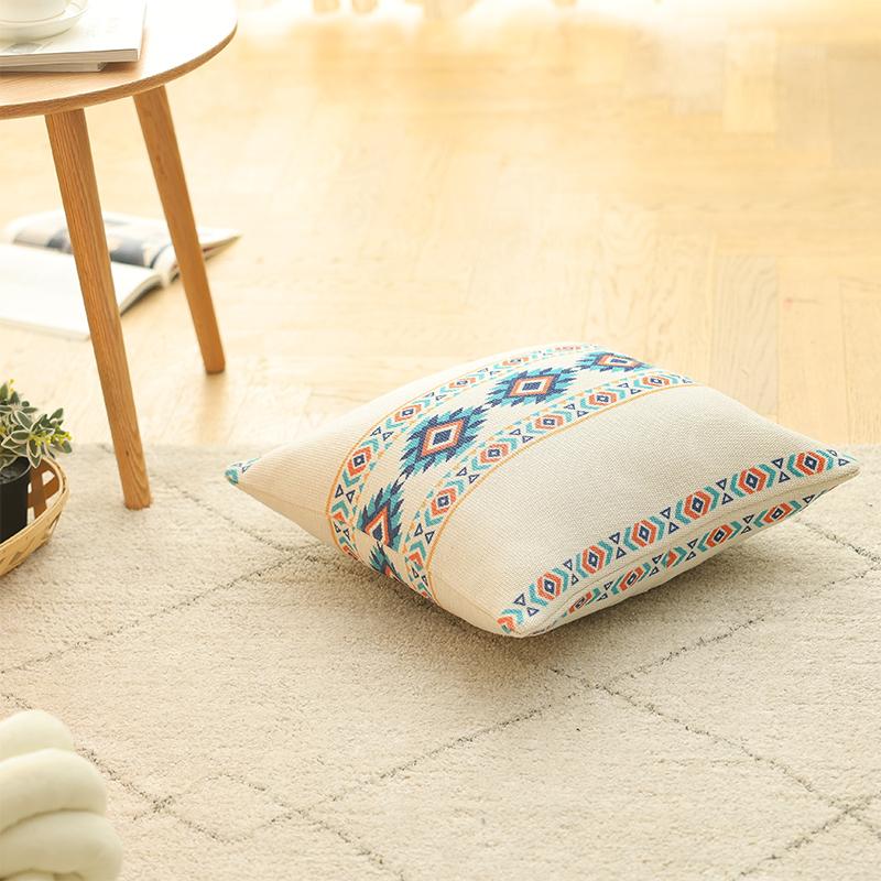 Cotton and Linen Pillow B&B Living Room Sofa Nap Cushion Bay Window Bedside Car Decorative Waist Pillow Case
