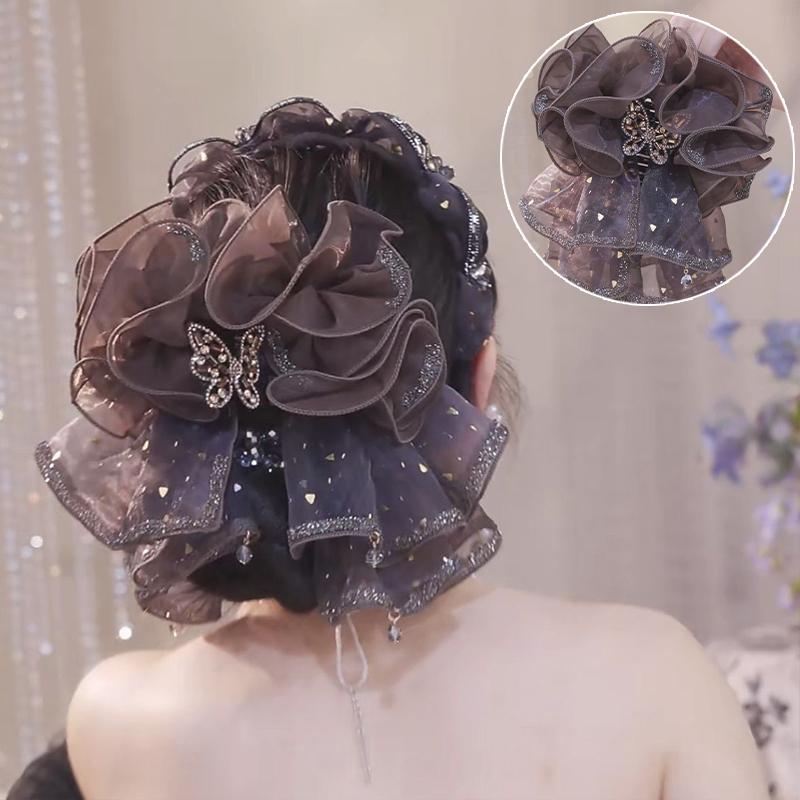 French Elegant  Butterfly Clip Korean Temperament Mesh Ponytail Clip Hair Accessories