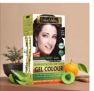 Natural Hair Colour | Damage Free Gel Hair Color For Women & Men | LIGHT BROWN- 220ML