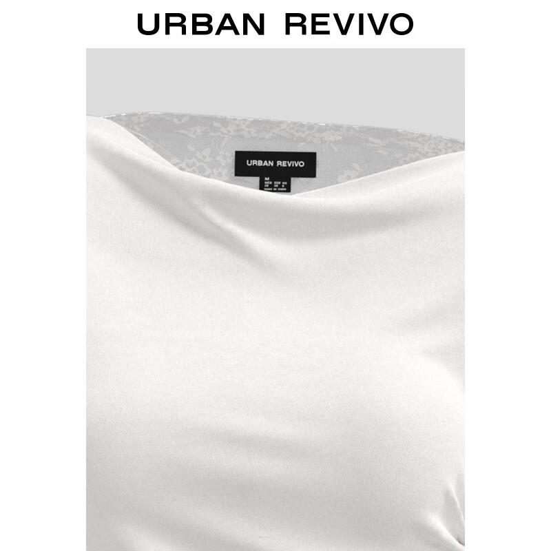 UR 2025 Women's Irregular Lace Off-Shoulder T-Shirt