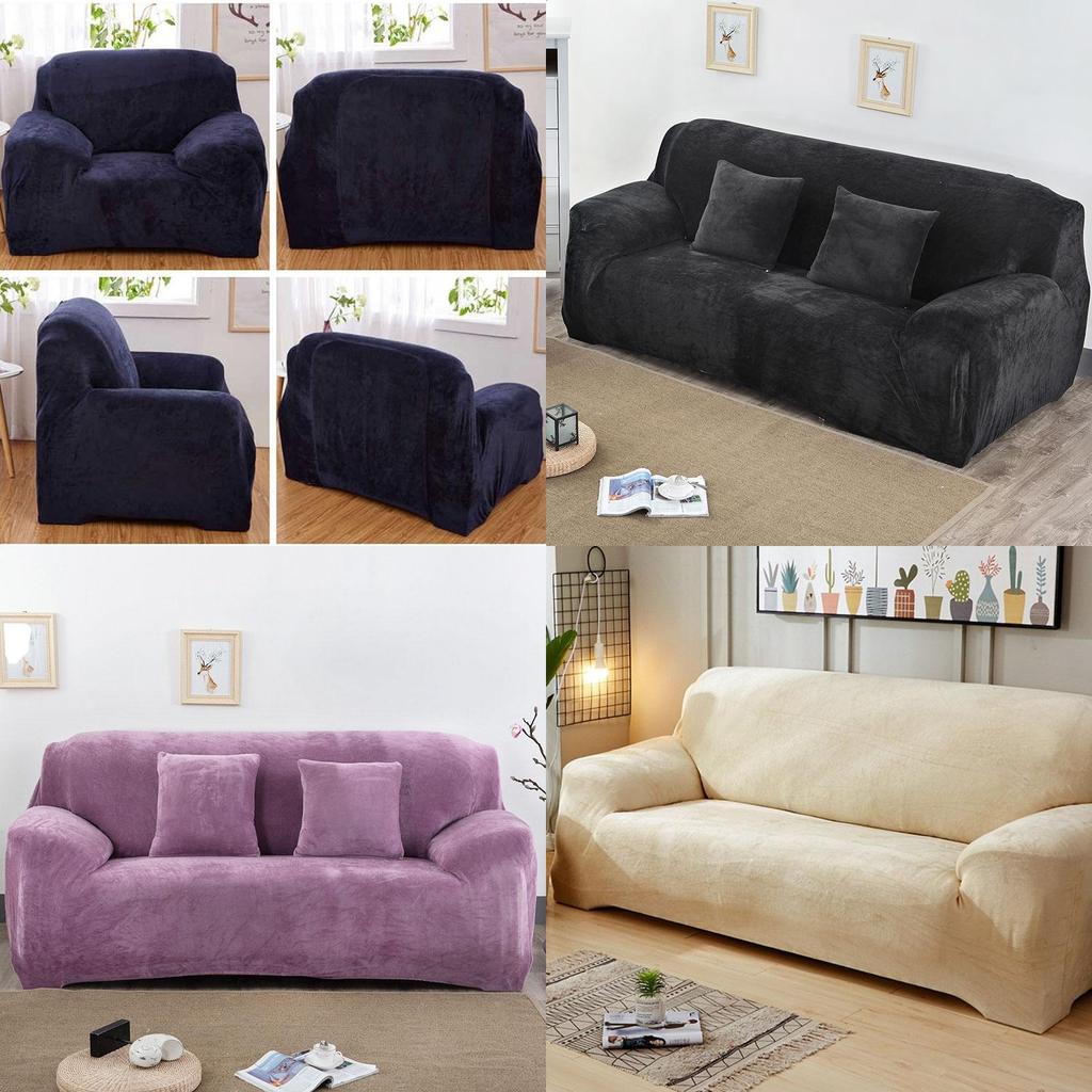 Cozy Soft Easy Fit Sofa Slipcover Thick Plush Velvet Protector For 1-4 Seat Sofas